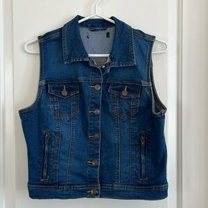 Unbranded Jean vest zippered pockets